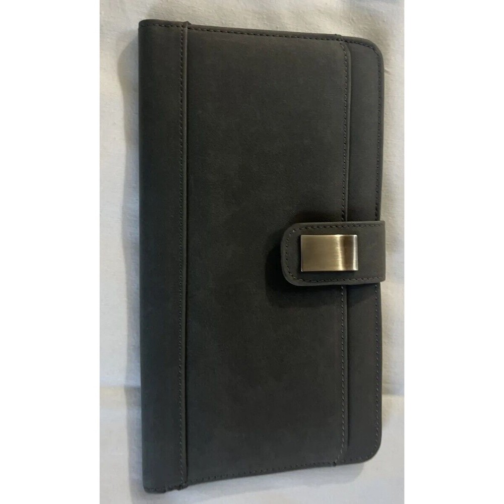Gold Bond Gray Leather Wallet Clutch Or Passport Holder